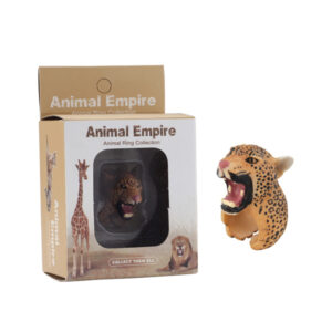 Leopard ring toy animal ring toys zoo promotion toy for kids