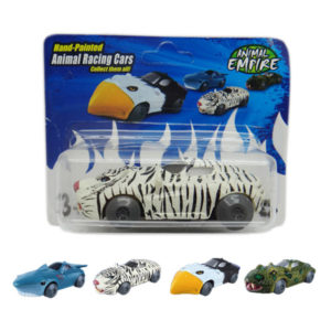 Friction tiger toy friction power car animal racing sports car