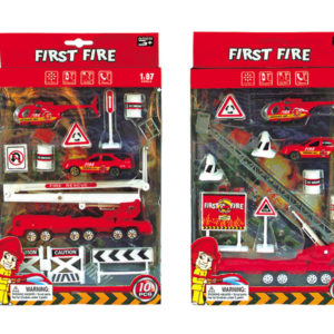 Fire fighting set diecast toy free wheel car