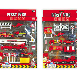 Fire engine set diecast toy free wheel toy