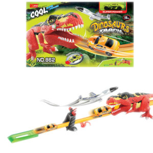 Racing track dinosaur toy vehicle toy