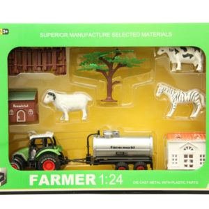 Diecast toy farmer set car toy with light and music