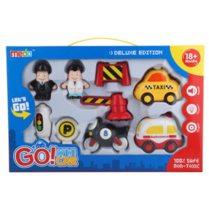 Friction cars toy set mini vehicle with light and music