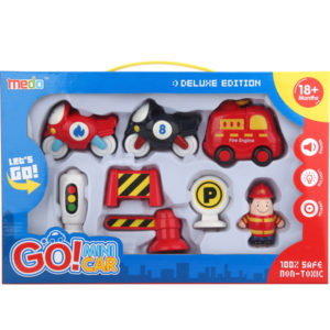 Friction car mini vehicle toy set with light and music