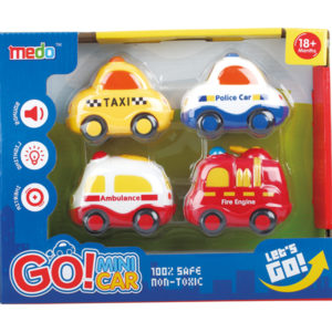 Mini car set toy vehicle friction toy with light and music