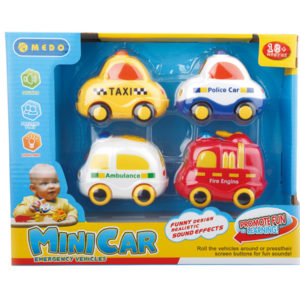 Toys car cartoon set freewheel toy with light and music