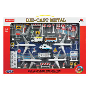 Diecast vehicle airport set plane toy with view