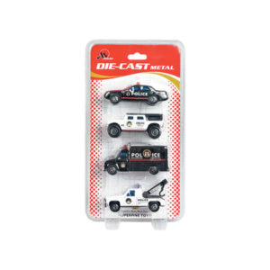 Diecast vehicle toy police car metal car set