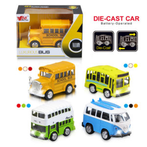 school bus toy diecast vehicle pull back bus with music and light