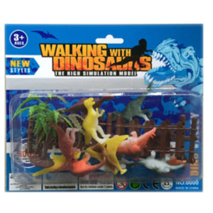Mini dinosaurs animal toy figure set with view