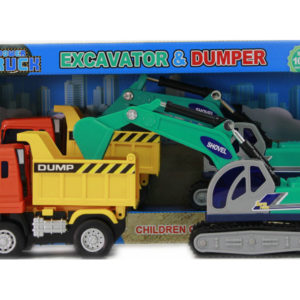Excavator friction power toy dump car