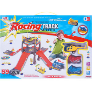 Friction railway car racing track motor funny game toy