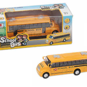 pull back school bus metal bus toy car with music and light