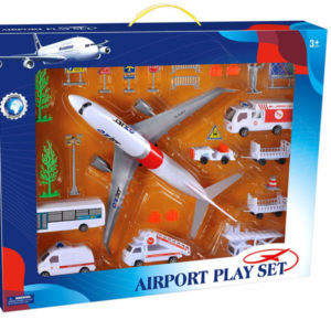 Friction toy model plane set airport play toy set