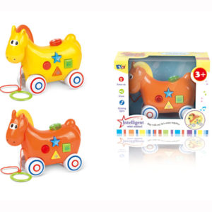 B/O horse toy pull along animal toy cartoon horse with music