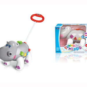 pull-push hippo toy B/O animal toy cartoon hippo with music