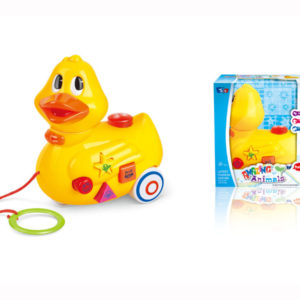 B/O pull-push duck cartoon animals with music musical toy