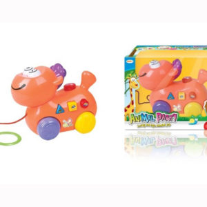 B/O pull along horse toy cartoon animals with music musical toy