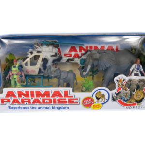 Animal paradise toy animal toy with car animal rescue set