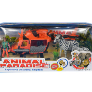 Animal paradise toy animal toy with car animal rescue set