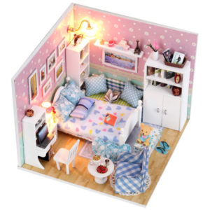 Doll house toy simulation house model wooden toy