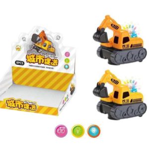 B/O universal toy excavator with light and music 8pcs excavator toy