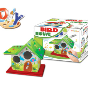 DIY Watercolor toy wooden bird house toy educational toy