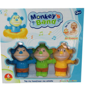 Animal whistle monkey band bath toy