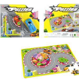 Mini car toy city map puzzle educational toy