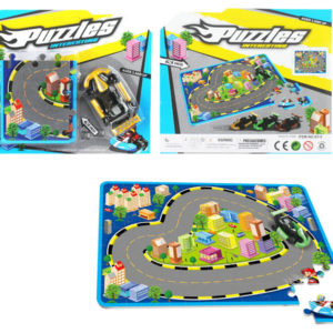 Mini car toy city map puzzle educational toy