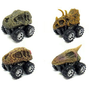 dinosaur skeleton toys pull back car friction truck toy