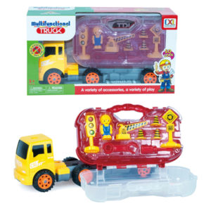 construction toy truck with tool assembly screw