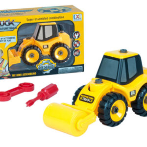 plastic construction toy road roller assemble truck toys