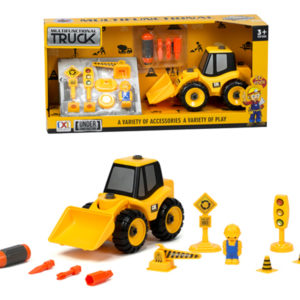 assemble caterpillar toy take a part truck with tool and screw