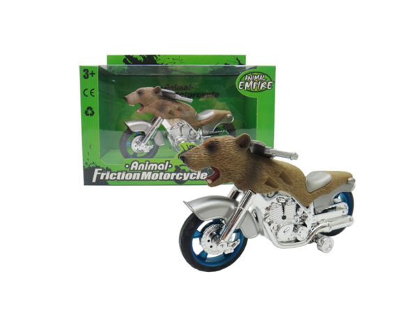 Grizzly bear motorcycle toy friction motorcycle animal machine