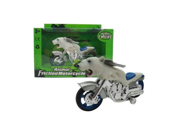 Polar bear motorcycle toy friction motorcycle animal machine