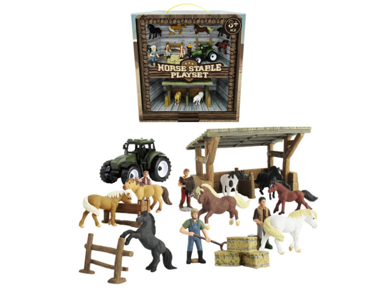 plush horse stable playset