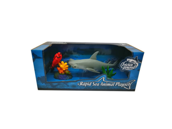 hammerhead shark playset friction sea animal aqua toy with wheel