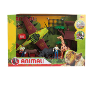 animal rescue set with plane toys wild playset giraffe