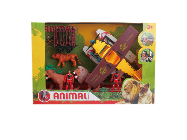 animal playset with plane toys rescue wild life