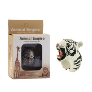 animal White tiger ring toy zoo promotion toy for kids