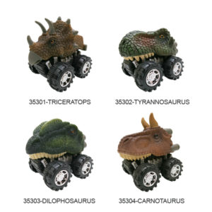 Dinosaur car toy pull back truck toy friction animal vehicles.