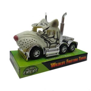 White tiger truck toy friction truck toy animal