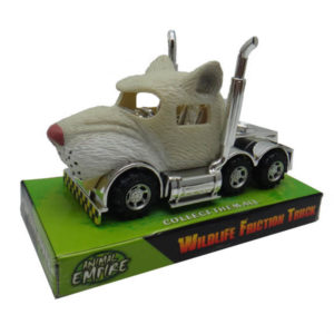 White lion truck toy friction truck toy animal