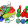 Bowling set toy glass marbles bowling game with glass marbles