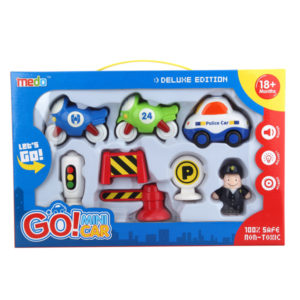 Toy motorcycle friction set toy car with light and music