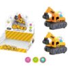 B/O universal toy excavator with light and music 8pcs excavator toy
