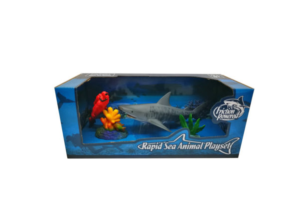 tiger shark playset friction sea animal aqua toy with wheel